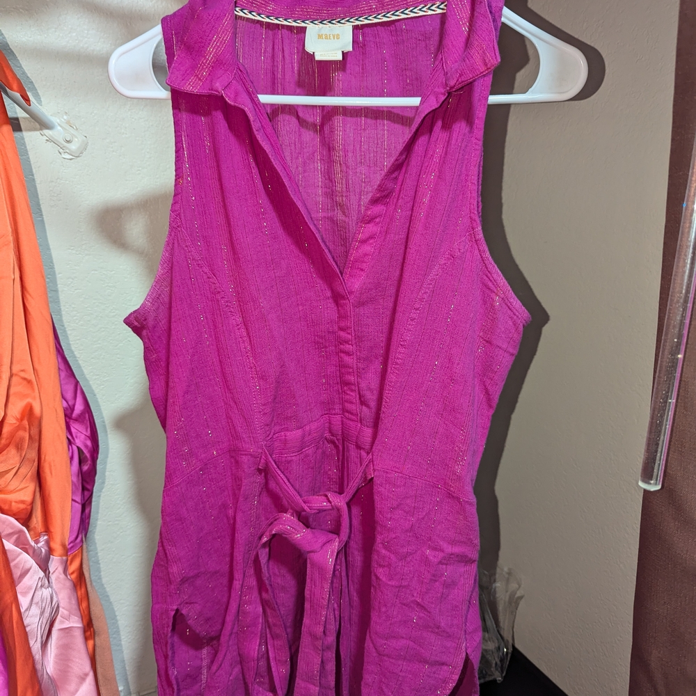 Maeve Pink Sleeveless Tie Front Blouse